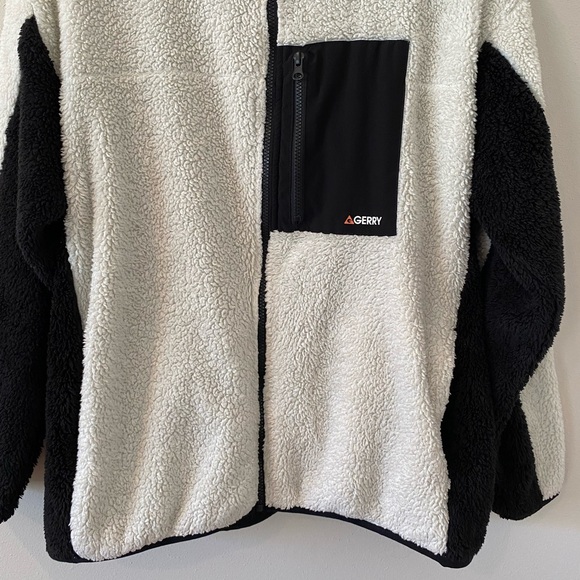 Gerry Womens Sweater Medium Sherpa Fleece Color Block Unique Soft Cozy Unisex - Picture 7 of 15
